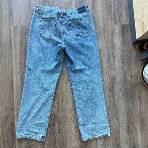 ASOS DESIGN Tall wide leg dad jeans in mid blue